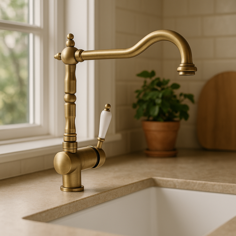 PB Vintage Nostalgic kitchen tap window tap foldable Bronze 1208953756